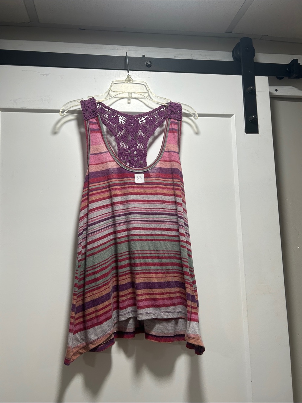 Daytrip Multicolor Striped Tank with Crochet Racerback
